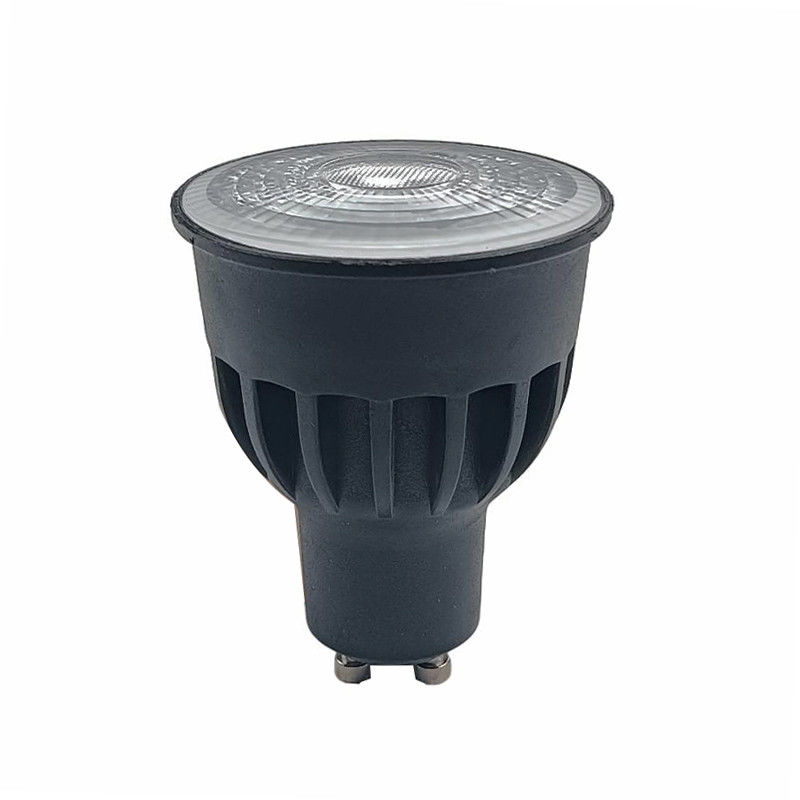 Lâmpadas LED não dimmaveis de 8w GU10 Lâmpadas LED interiores pretas GU10 Lâmpadas de 24D Ângulo de feixe 630 Lm