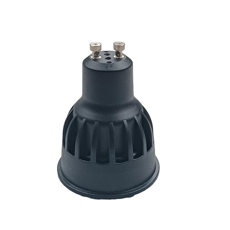 Lâmpadas LED não dimmaveis de 8w GU10 Lâmpadas LED interiores pretas GU10 Lâmpadas de 24D Ângulo de feixe 630 Lm