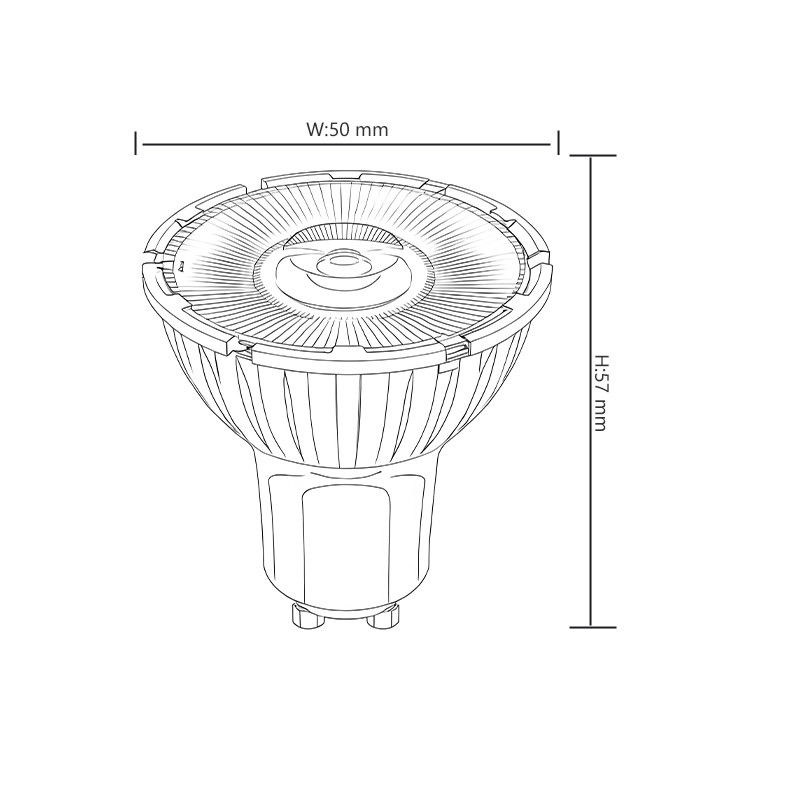 lâmpadas LED brancas quentes GU10 7.5W 2700K Dimmable 10 graus ângulo de feixe Ra98 230V