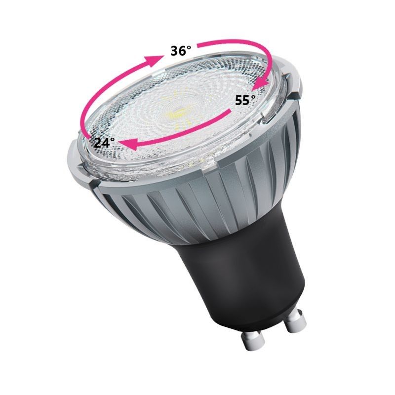 7.5W 3000K LED GU10 Lâmpadas de Luz de Luz Branca Quente 230V Zoomável Ra98 Dimmable